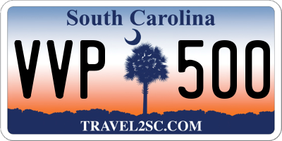 SC license plate VVP500