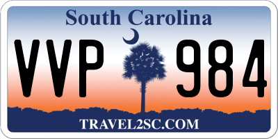 SC license plate VVP984