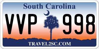 SC license plate VVP998