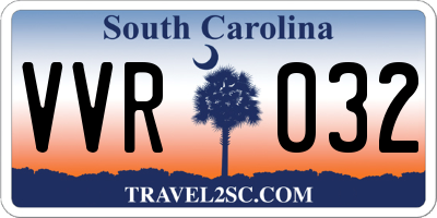 SC license plate VVR032