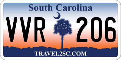 SC license plate VVR206