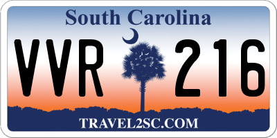 SC license plate VVR216