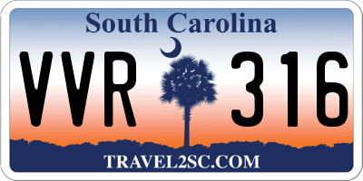 SC license plate VVR316