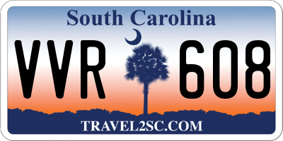SC license plate VVR608