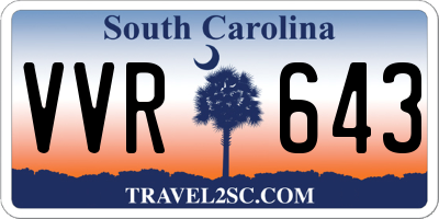 SC license plate VVR643