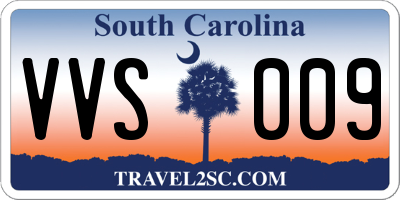 SC license plate VVS009