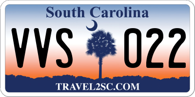 SC license plate VVS022