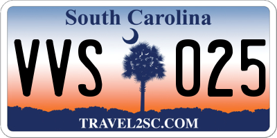 SC license plate VVS025