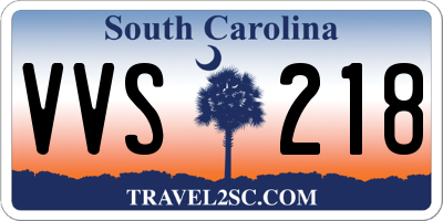 SC license plate VVS218