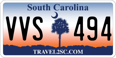 SC license plate VVS494
