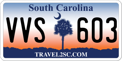 SC license plate VVS603
