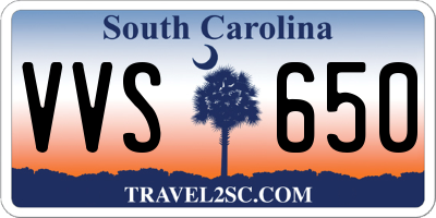 SC license plate VVS650