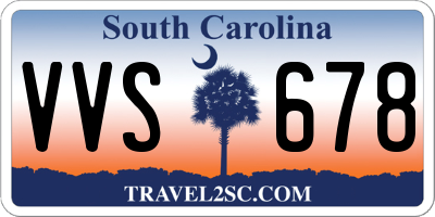 SC license plate VVS678