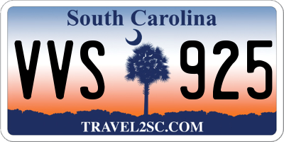 SC license plate VVS925