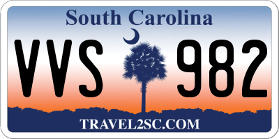 SC license plate VVS982