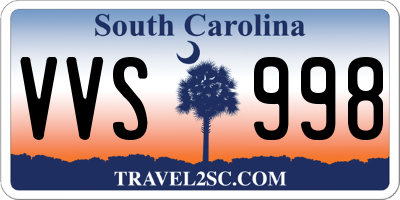 SC license plate VVS998