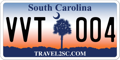 SC license plate VVT004
