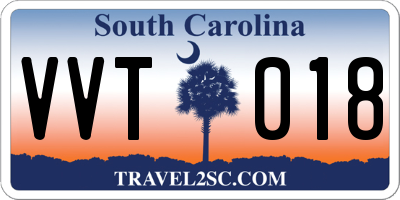 SC license plate VVT018