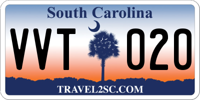 SC license plate VVT020