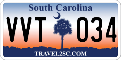 SC license plate VVT034
