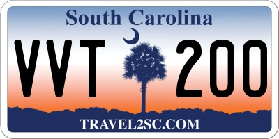 SC license plate VVT200