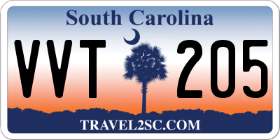 SC license plate VVT205