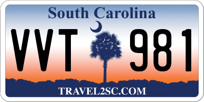 SC license plate VVT981