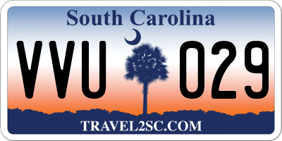 SC license plate VVU029