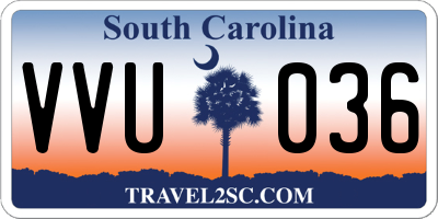 SC license plate VVU036