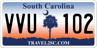 SC license plate VVU102