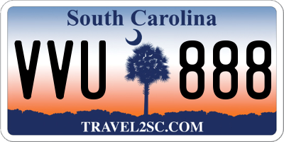 SC license plate VVU888