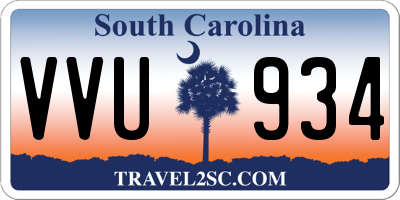 SC license plate VVU934