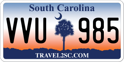 SC license plate VVU985