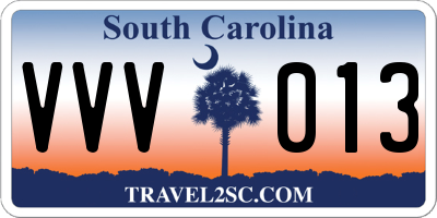 SC license plate VVV013