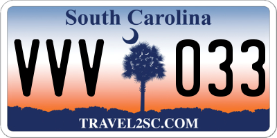 SC license plate VVV033