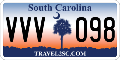 SC license plate VVV098