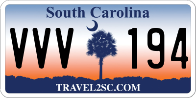 SC license plate VVV194