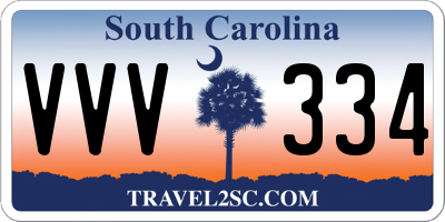 SC license plate VVV334