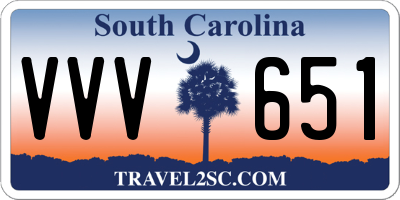 SC license plate VVV651