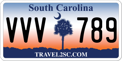 SC license plate VVV789