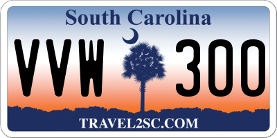 SC license plate VVW300