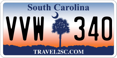 SC license plate VVW340