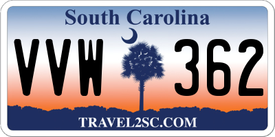 SC license plate VVW362