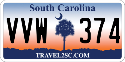 SC license plate VVW374