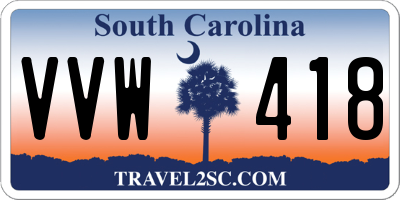 SC license plate VVW418