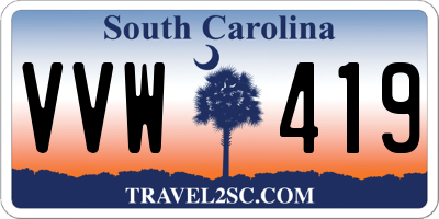 SC license plate VVW419