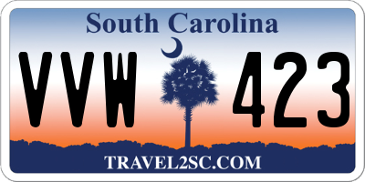 SC license plate VVW423