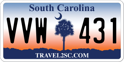 SC license plate VVW431