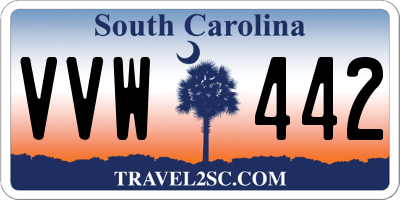 SC license plate VVW442