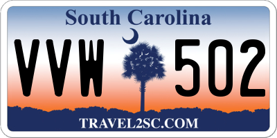 SC license plate VVW502
